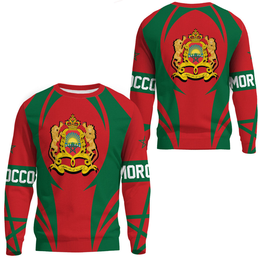 Wonder Print Shop Clothing - Morocco Action Flag Sweatshirts RLT7 - Wonder Print Shop