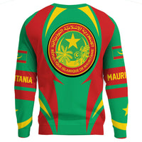 Wonder Print Shop Clothing - Mauritania Action Flag Sweatshirts RLT7 - Wonder Print Shop