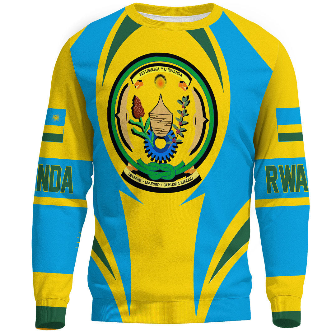 Wonder Print Shop Clothing - Rwanda Action Flag Sweatshirts RLT7 - Wonder Print Shop