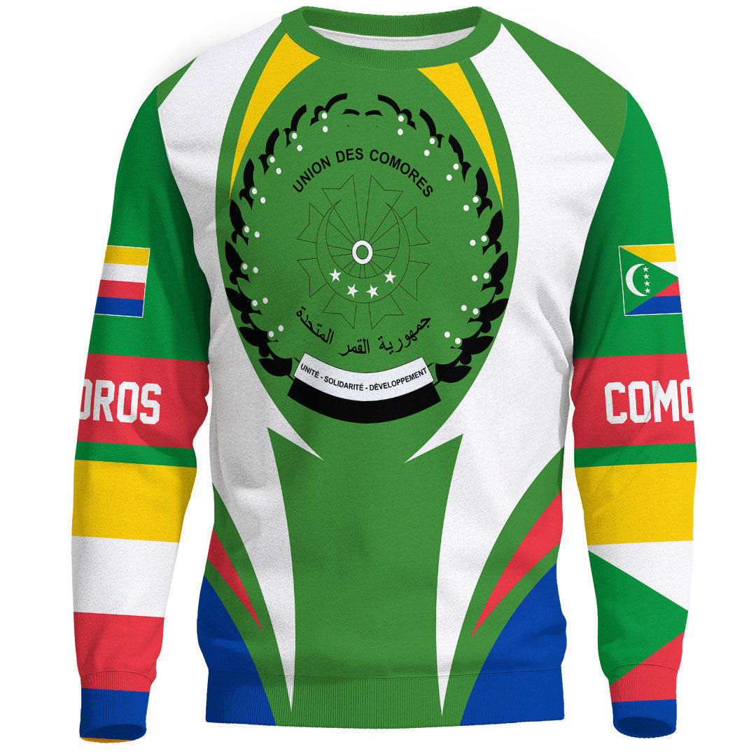 Wonder Print Shop Clothing - Comoros Action Flag Sweatshirts RLT7 - Wonder Print Shop