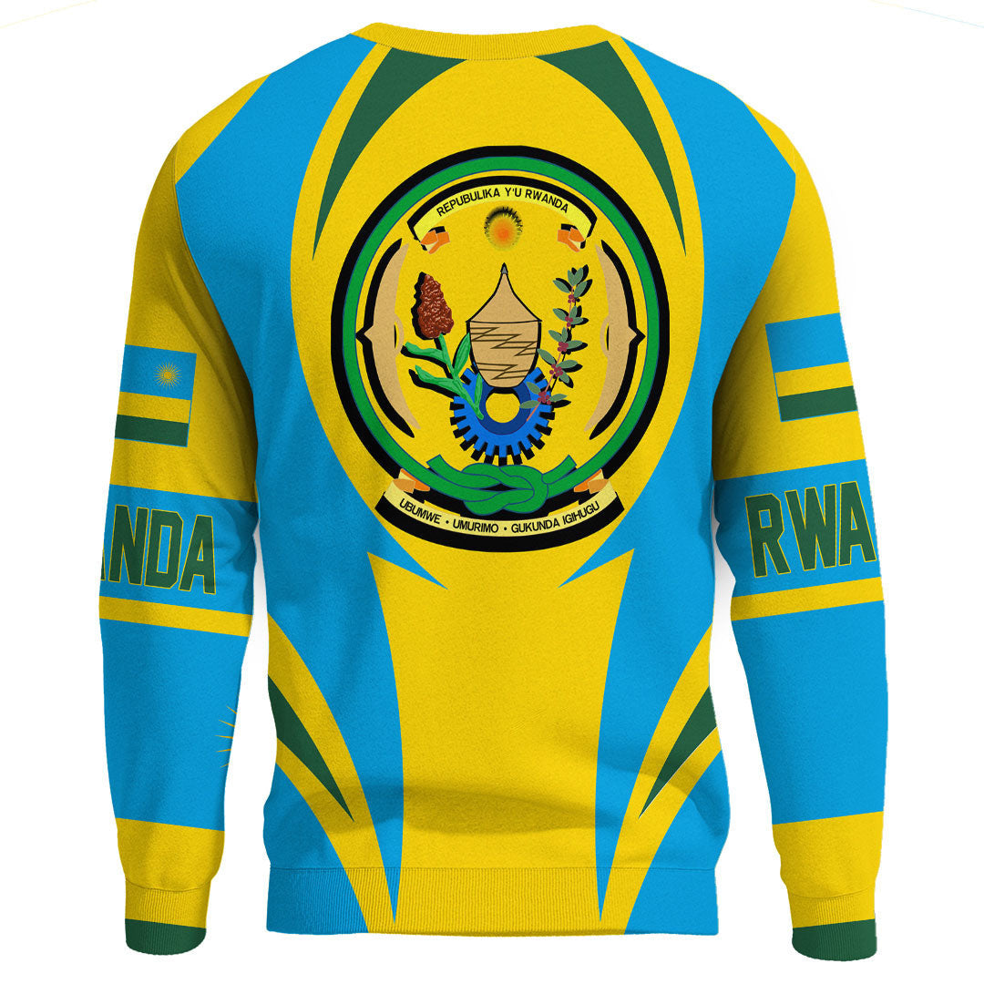 Wonder Print Shop Clothing - Rwanda Action Flag Sweatshirts RLT7 - Wonder Print Shop