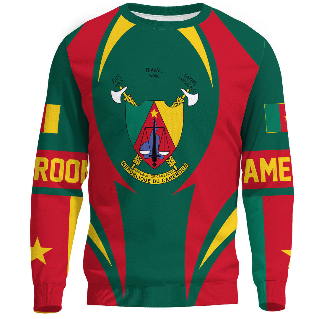 Wonder Print Shop Clothing - Cameroon Action Flag Sweatshirts RLT7 - Wonder Print Shop