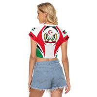 Wonder Print Shop Clothing - Western Sahara Action Flag Women's Raglan Cropped T shirt RLT7 - Wonder Print Shop