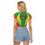 Wonder Print Shop Clothing - Ethiopia Action Flag Women's Raglan Cropped T shirt RLT7 - Wonder Print Shop