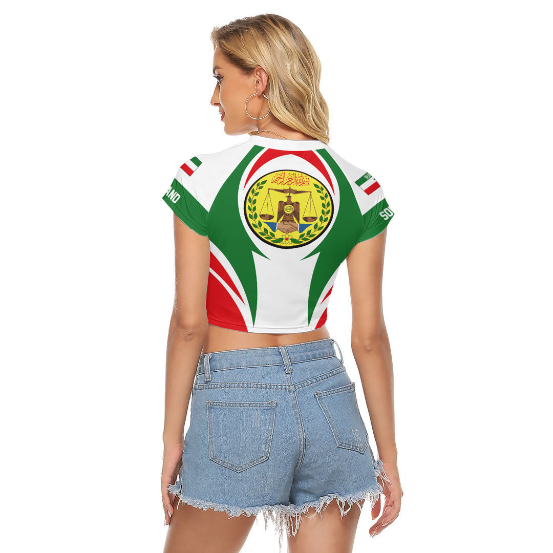 Wonder Print Shop Clothing - Somaliand Action Flag Women's Raglan Cropped T shirt RLT7 - Wonder Print Shop