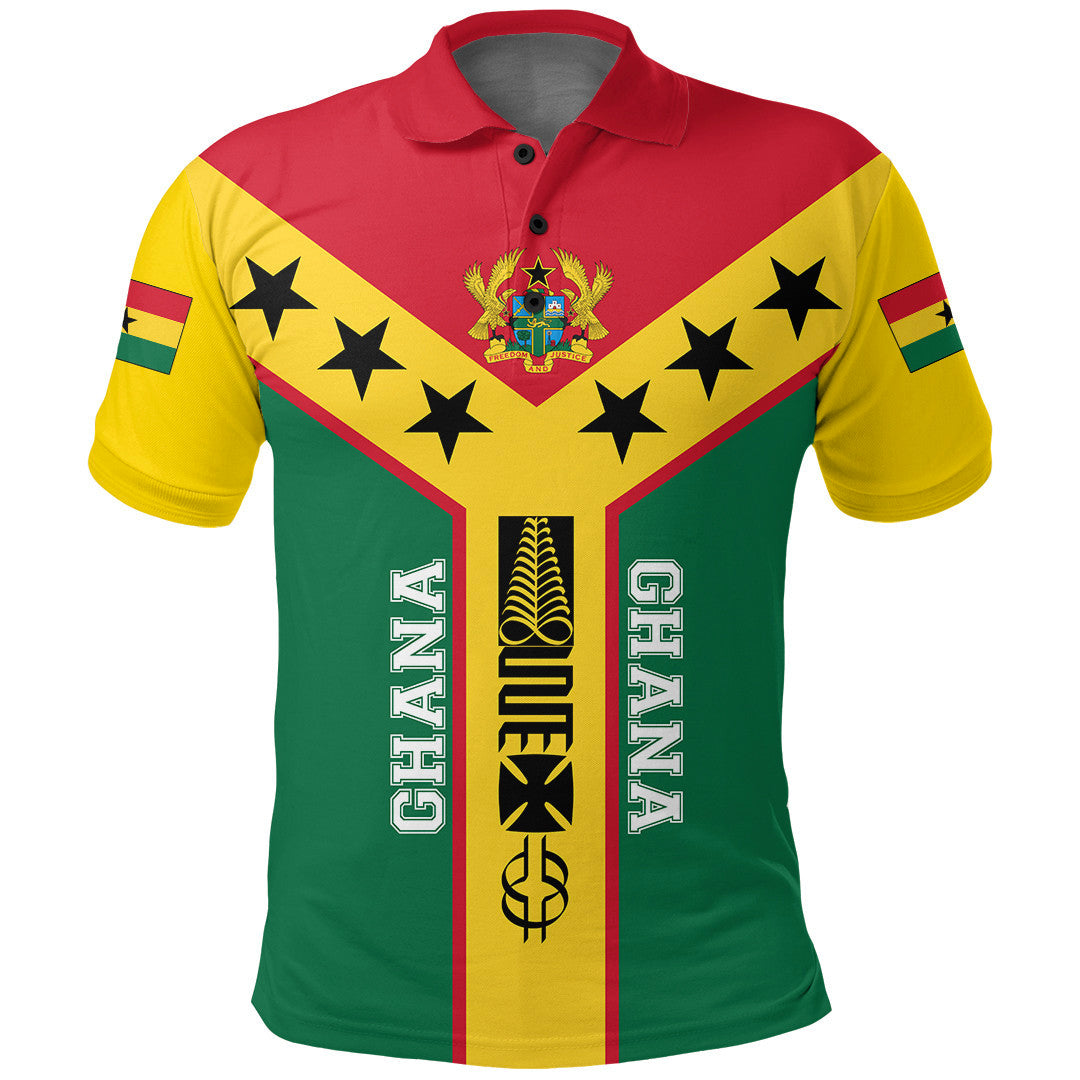 Ghana Polo Shirt Rising Symbol Adinkra Tattoo RLT7 - Wonder Print Shop