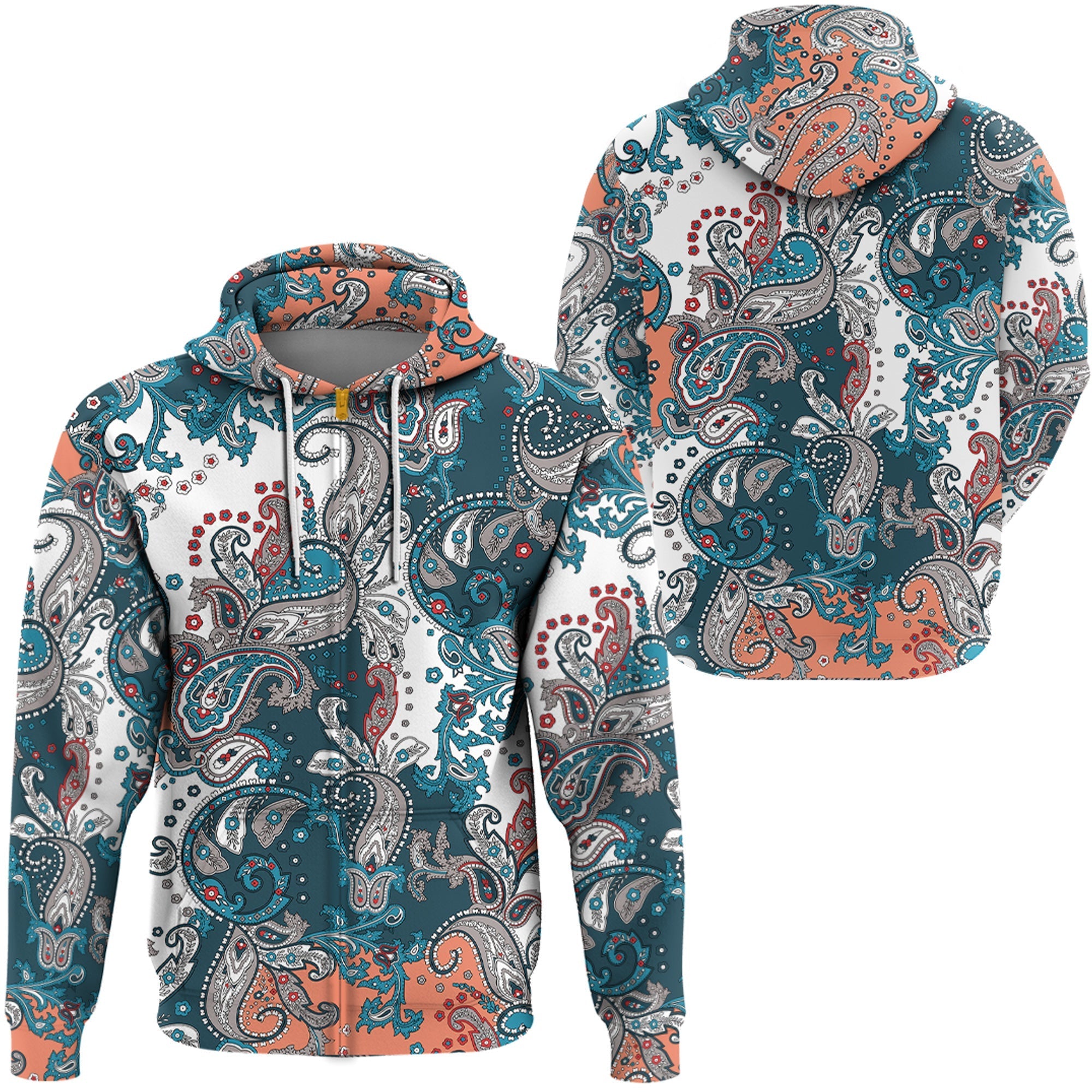 Paisley Bandana Hoodie Pattern Seamless Ver.215 RLT13 - Wonder Print Shop