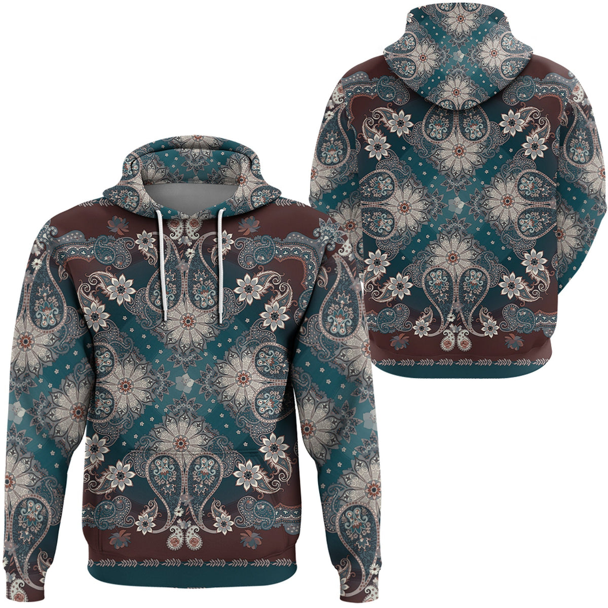 Paisley Bandana Hoodie Pattern Seamless Ver.223 RLT13 - Wonder Print Shop