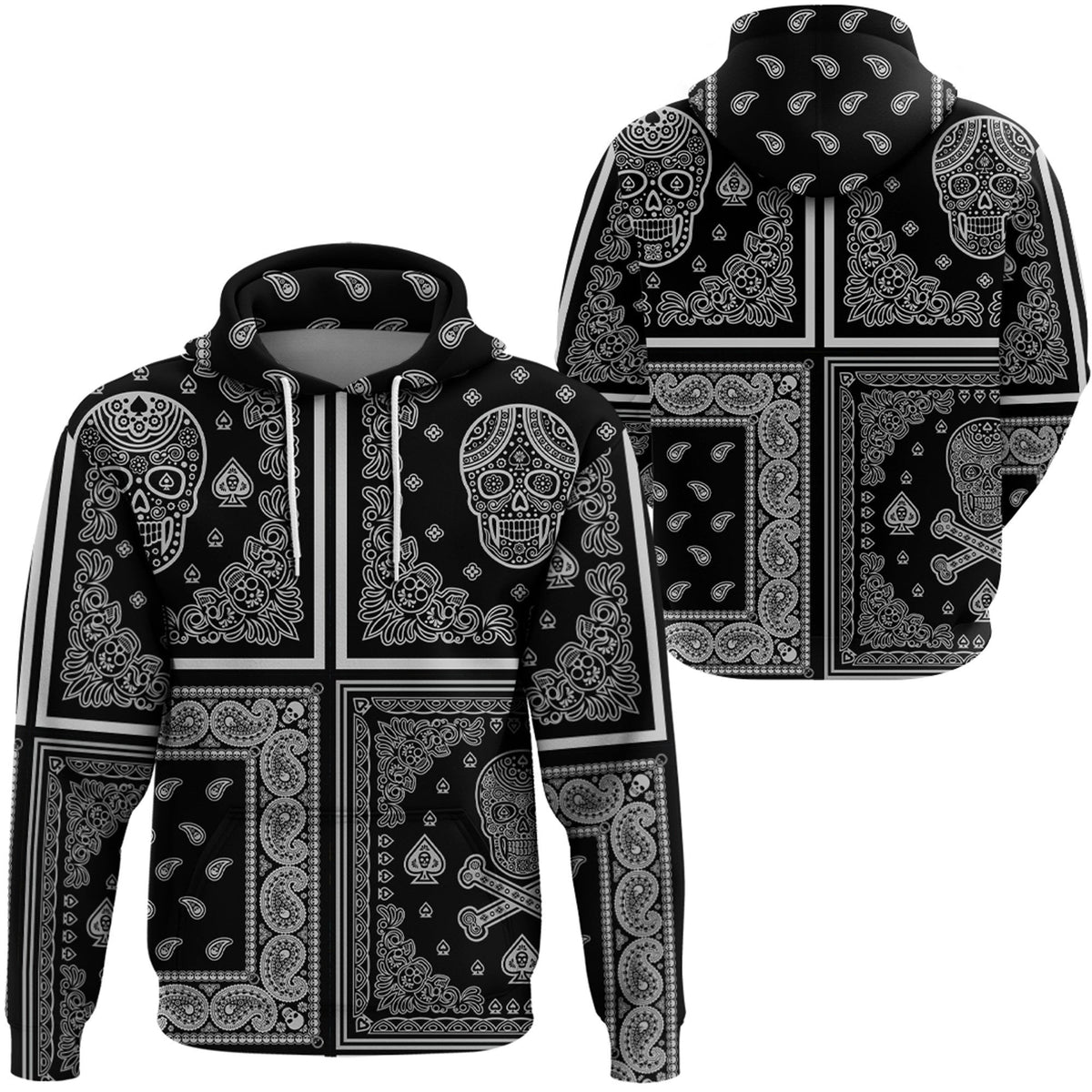 Paisley Bandana Hoodie Pattern Seamless Ver.214 RLT13 - Wonder Print Shop