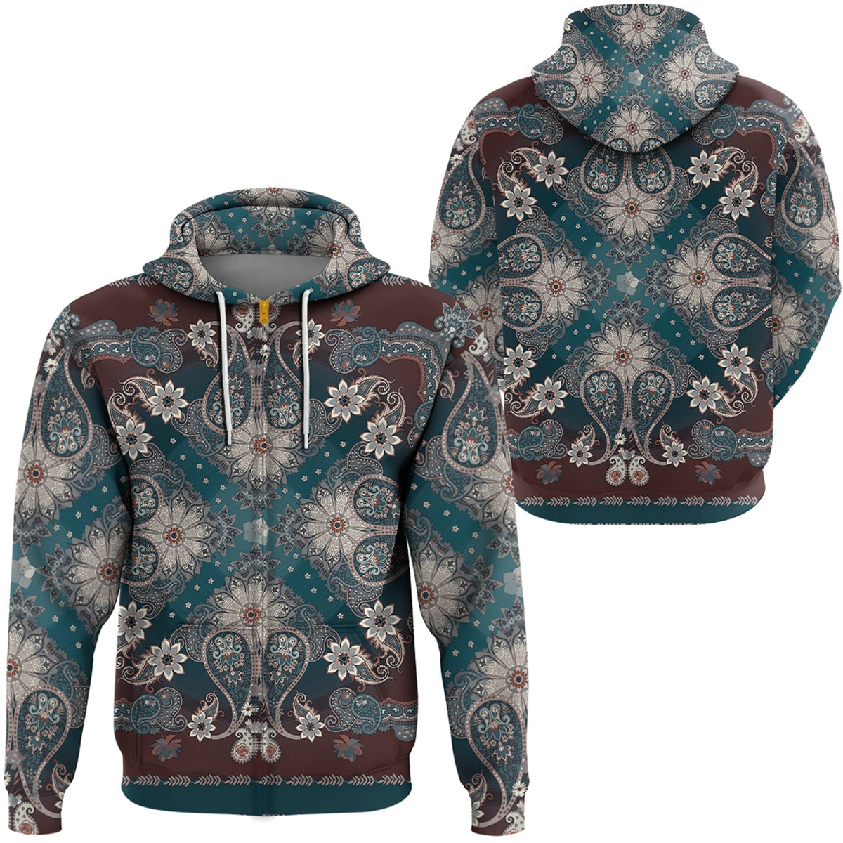 Paisley Bandana Hoodie Pattern Seamless Ver.223 RLT13 - Wonder Print Shop