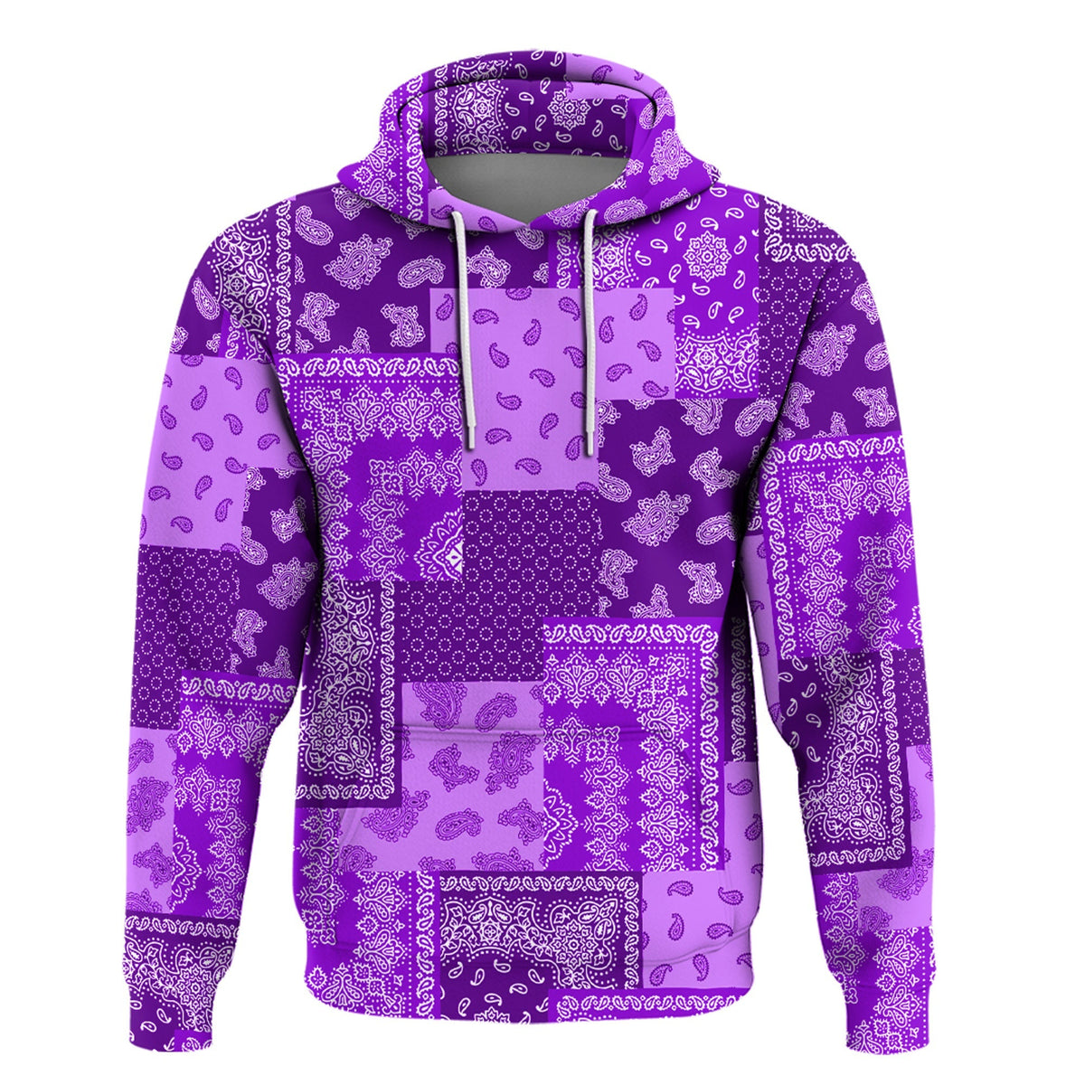 Paisley Bandana Hoodie Pattern Seamless Purple Ver.02 RLT13 - Wonder Print Shop