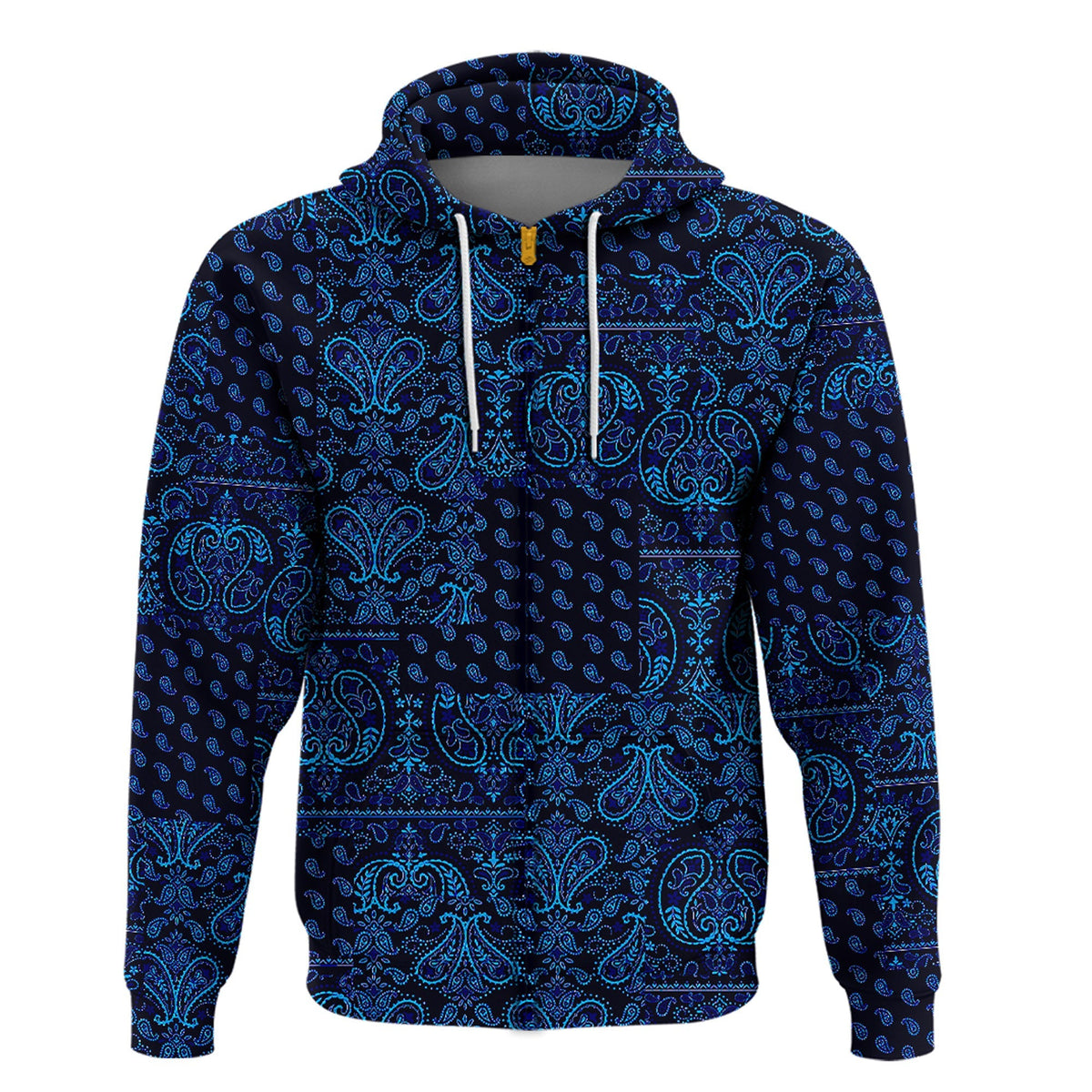 Paisley Bandana Pattern Seamless Blue Hoodie Ver.03 RLT13 - Wonder Print Shop