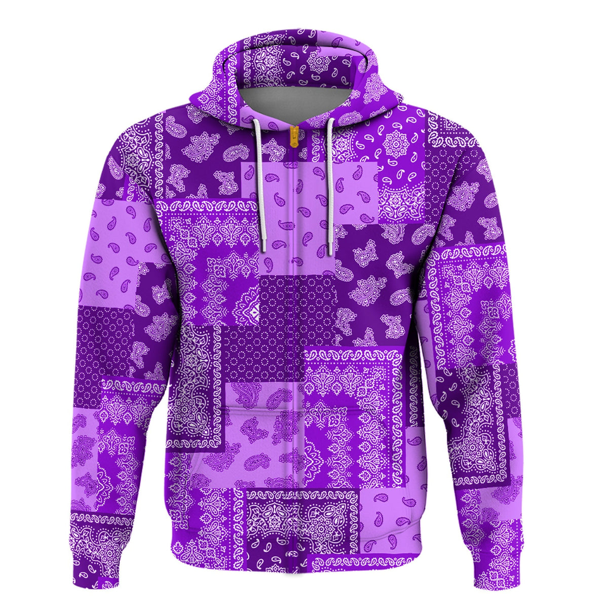 Paisley Bandana Hoodie Pattern Seamless Purple Ver.02 RLT13 - Wonder Print Shop