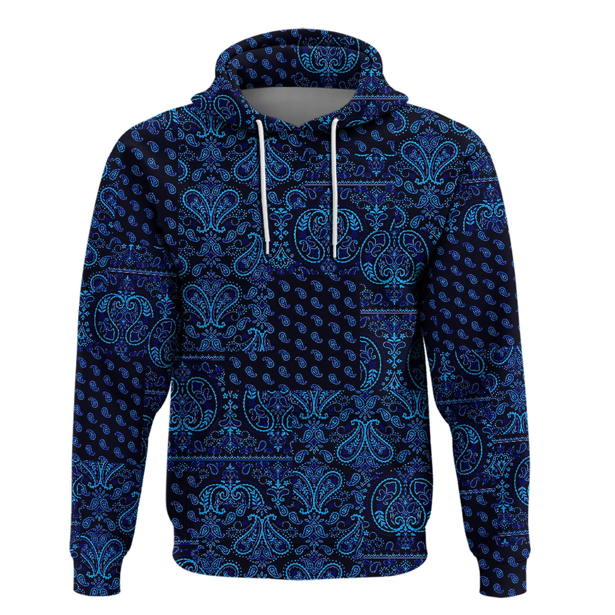 Paisley Bandana Pattern Seamless Blue Hoodie Ver.03 RLT13 - Wonder Print Shop