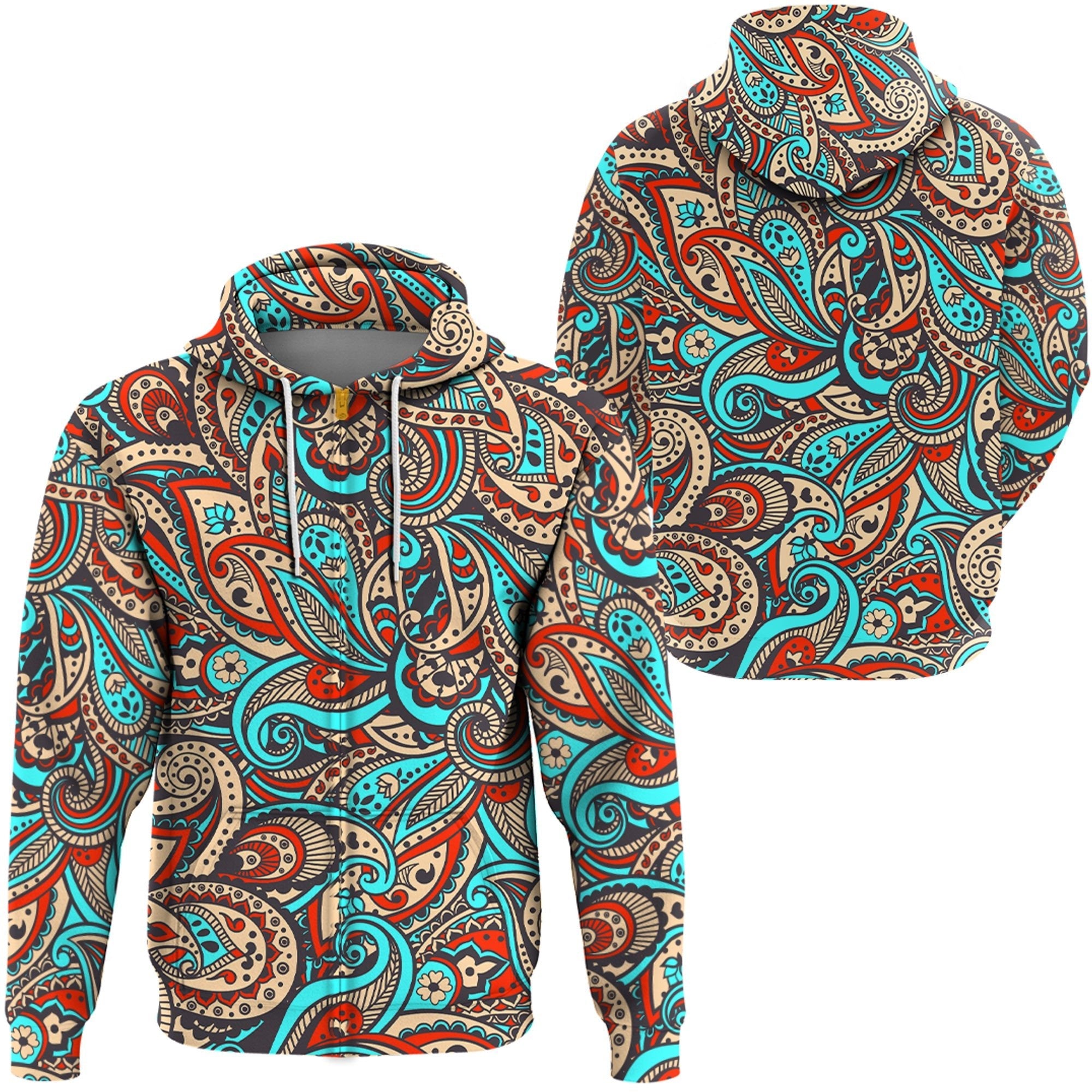 Paisley Bandana Hoodie Pattern Seamless Ver.172 RLT13 - Wonder Print Shop