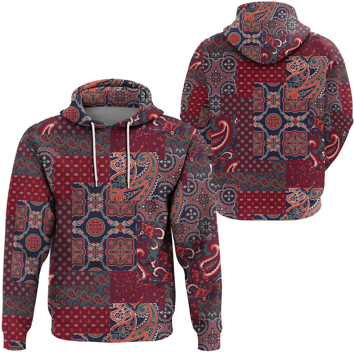 Paisley Bandana Hoodie Pattern Seamless Ver.159 RLT13 - Wonder Print Shop