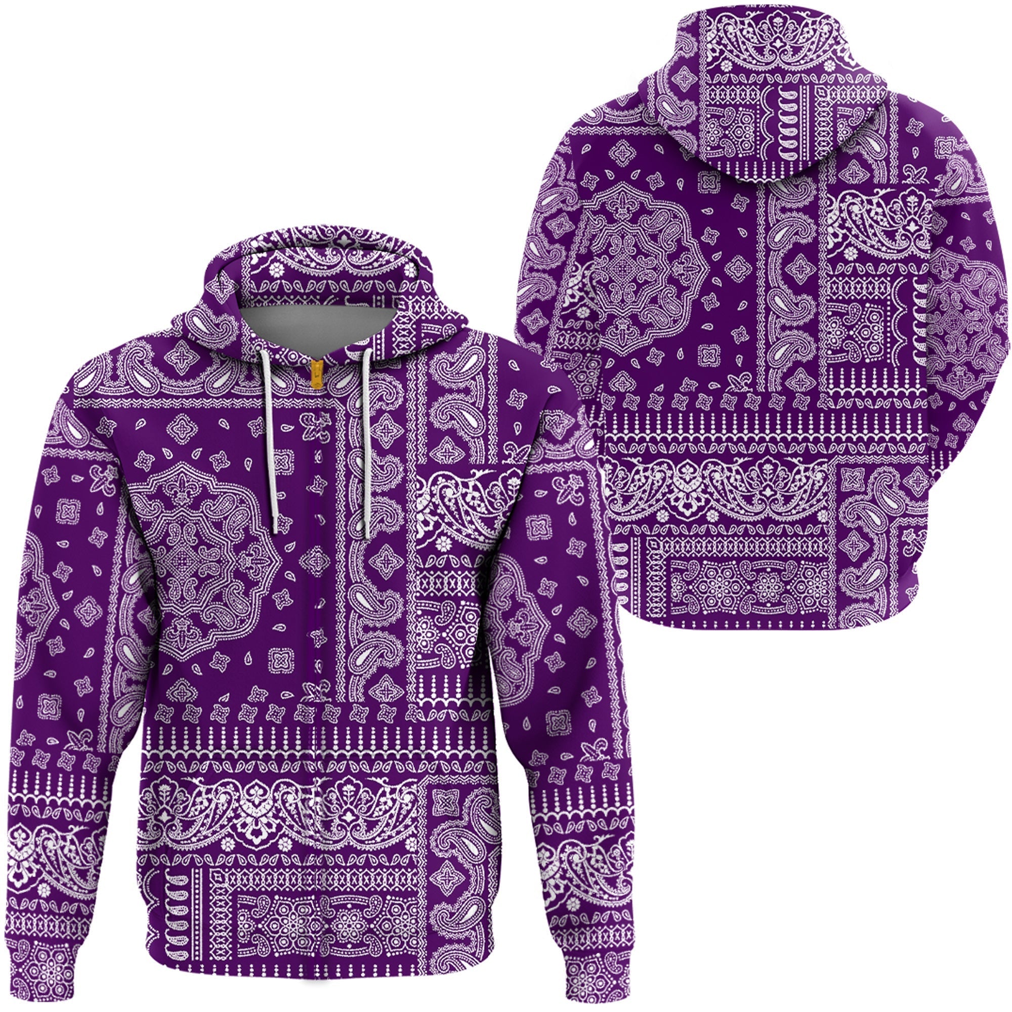 Paisley Bandana Hoodie Pattern Seamless Ver.155 RLT13 - Wonder Print Shop
