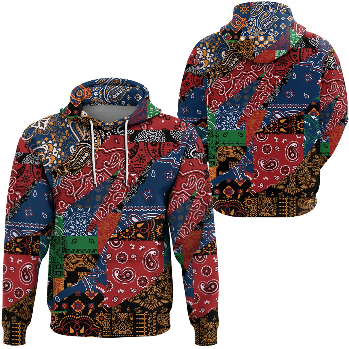 Paisley Bandana Hoodie Pattern Seamless Ver.160 RLT13 - Wonder Print Shop