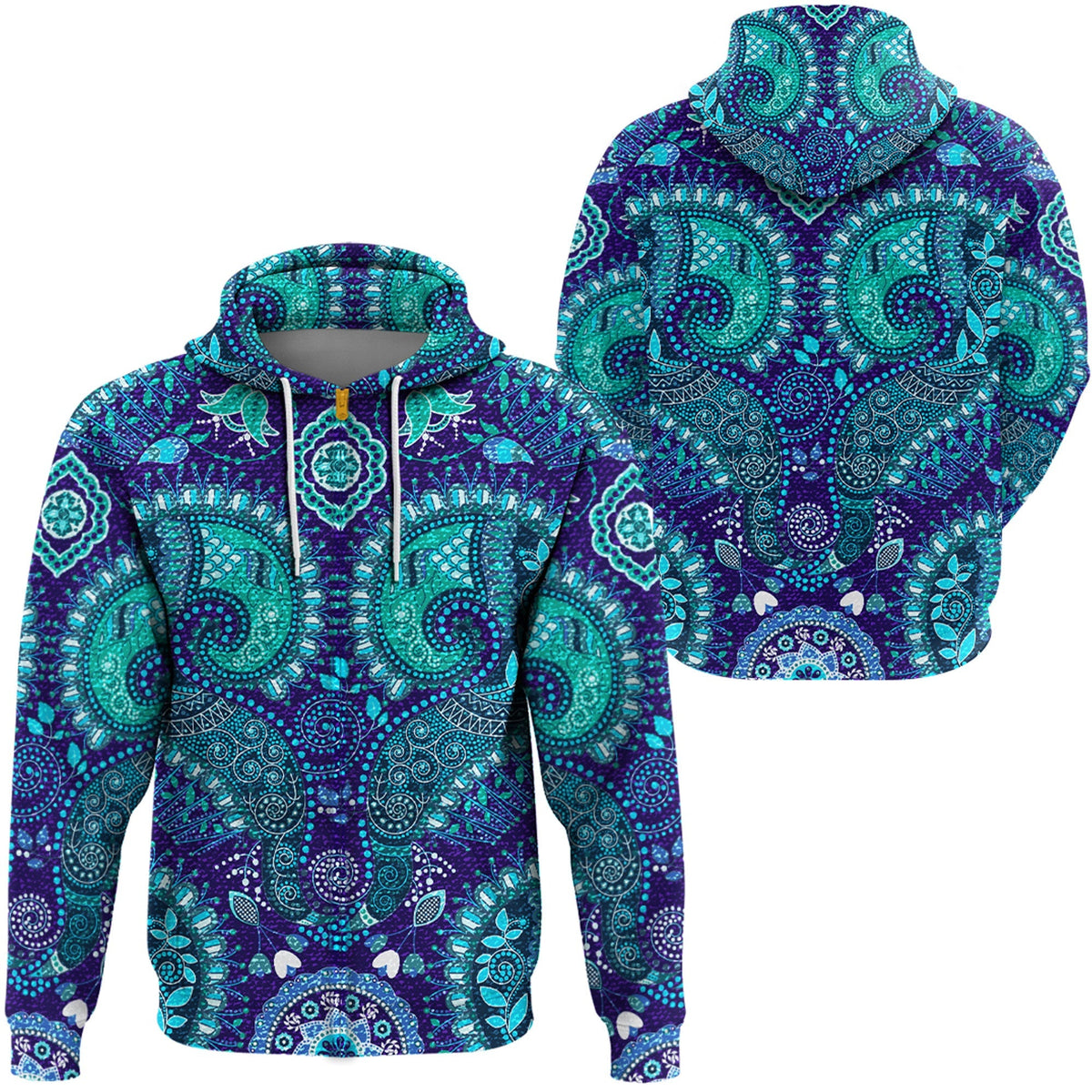 Paisley Bandana Hoodie Pattern Seamless Ver.141 RLT13 - Wonder Print Shop
