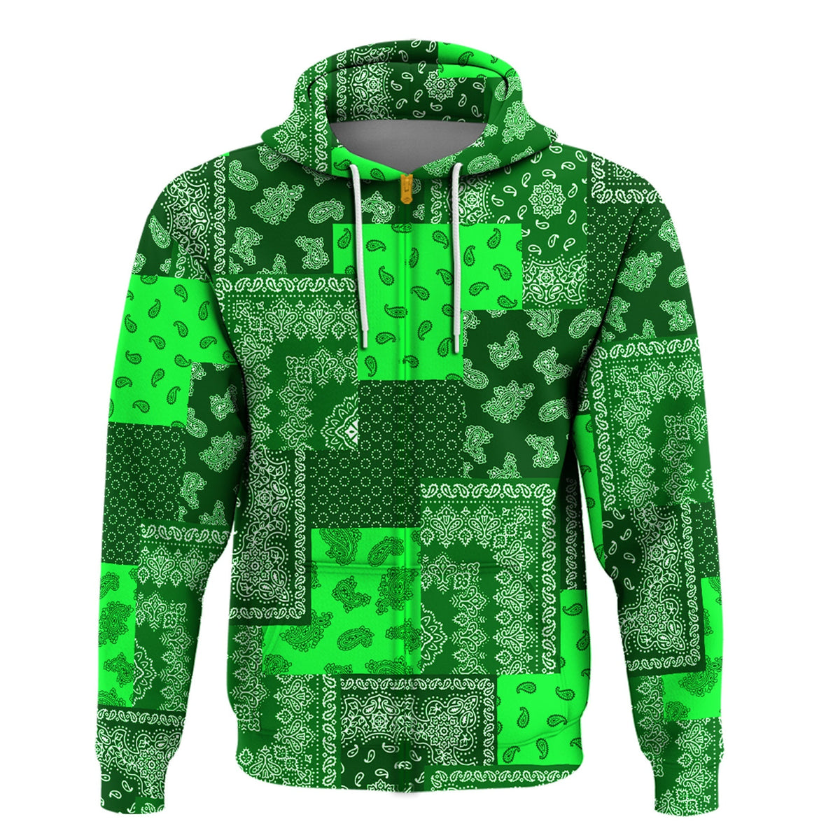 Paisley Bandana Pattern Seamless Green Hoodie Ver.02 RLT13 - Wonder Print Shop