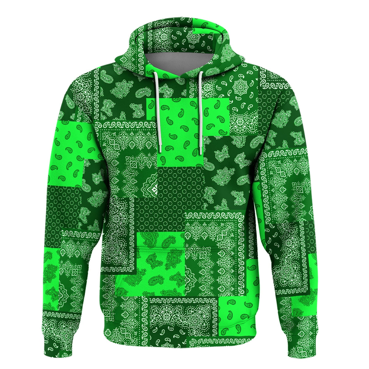 Paisley Bandana Pattern Seamless Green Hoodie Ver.02 RLT13 - Wonder Print Shop