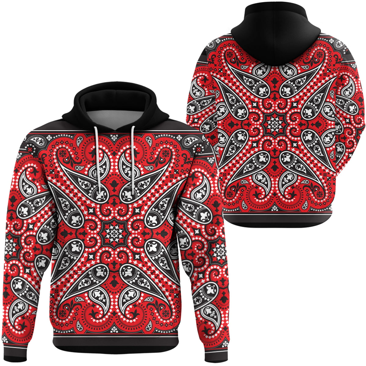 Paisley Bandana Hoodie Pattern Seamless Ver.121 RLT13 - Wonder Print Shop