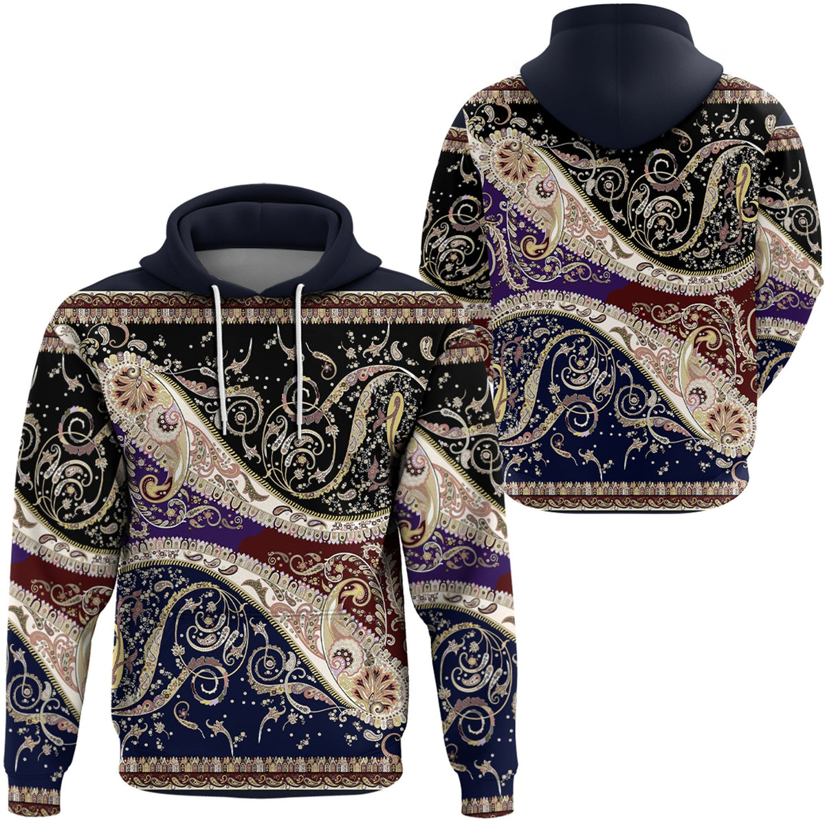 Paisley Bandana Hoodie Pattern Seamless Ver.113 RLT13 - Wonder Print Shop