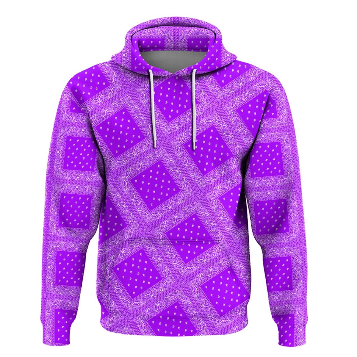 Paisley Bandana Hoodie Pattern Seamless Purple RLT13 - Wonder Print Shop