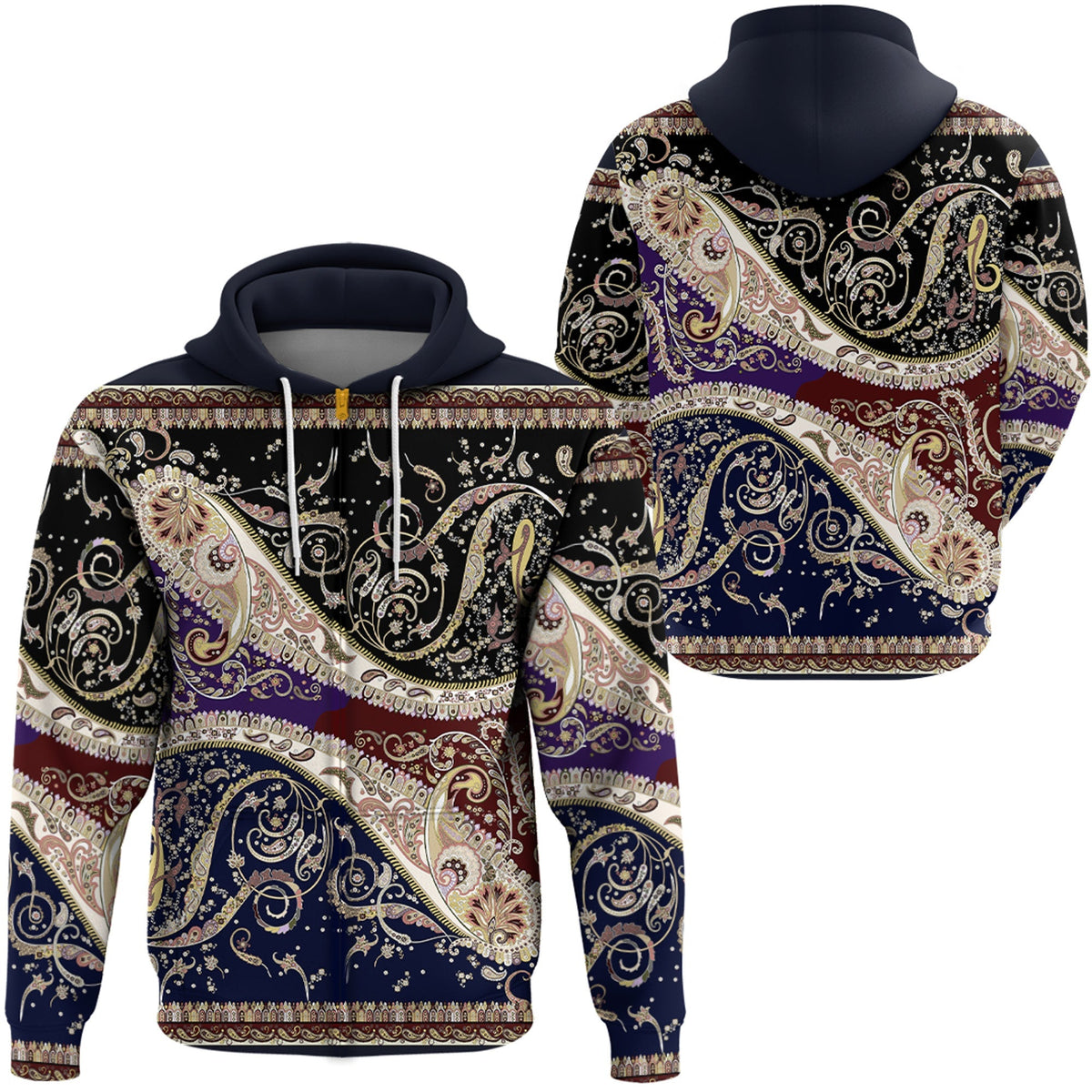 Paisley Bandana Hoodie Pattern Seamless Ver.113 RLT13 - Wonder Print Shop