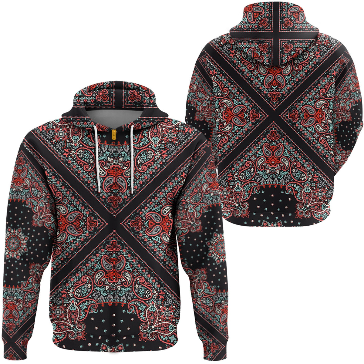 Paisley Bandana Hoodie Pattern Seamless Ver.103 RLT13 - Wonder Print Shop