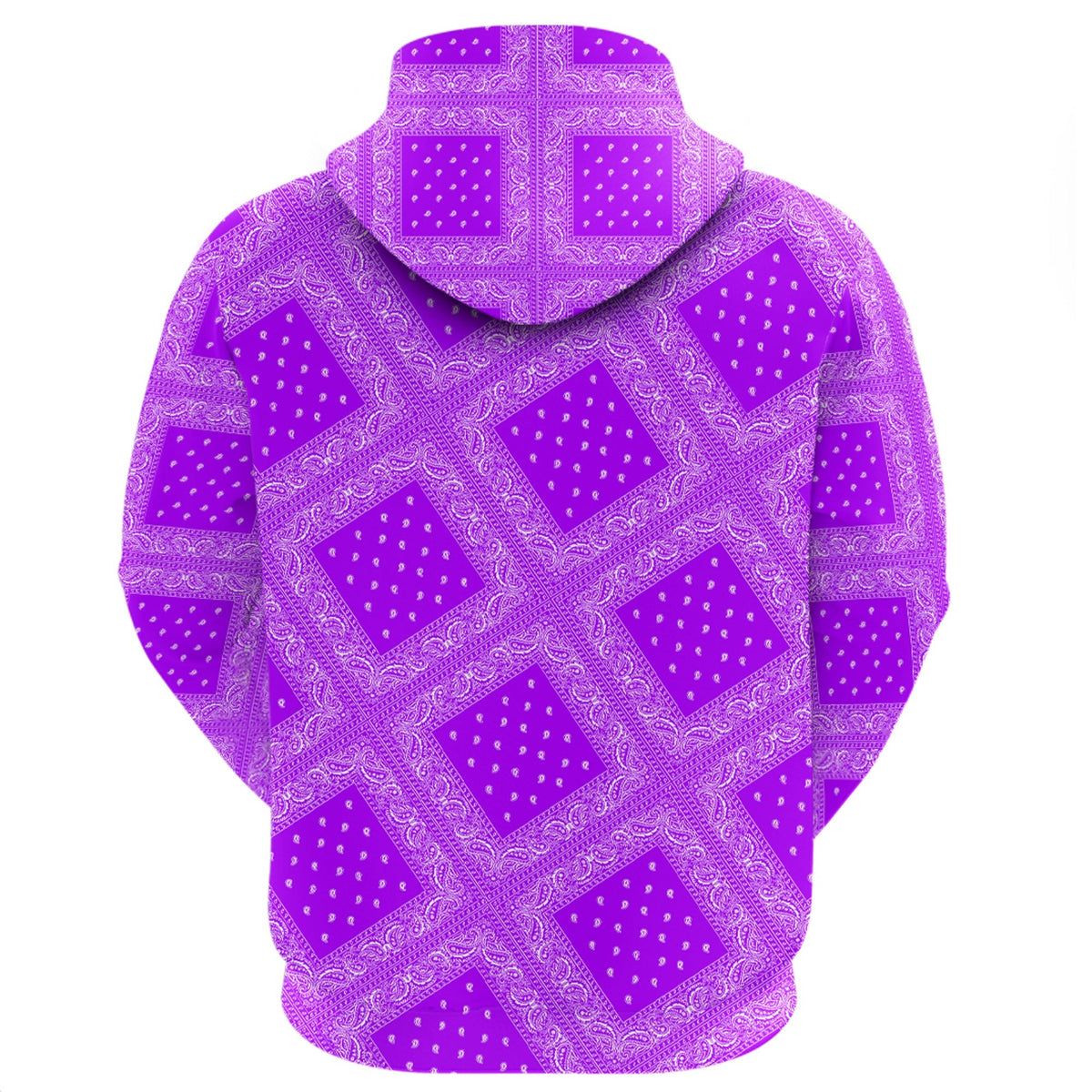 Paisley Bandana Hoodie Pattern Seamless Purple RLT13 - Wonder Print Shop