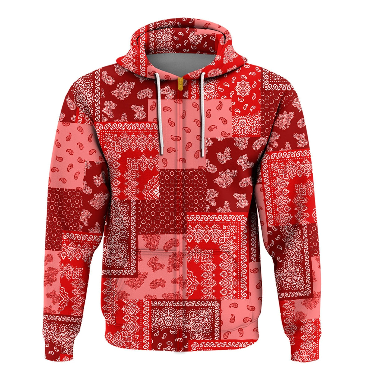 Paisley Bandana Hoodie Pattern Seamless Red Ver.02 RLT13 - Wonder Print Shop