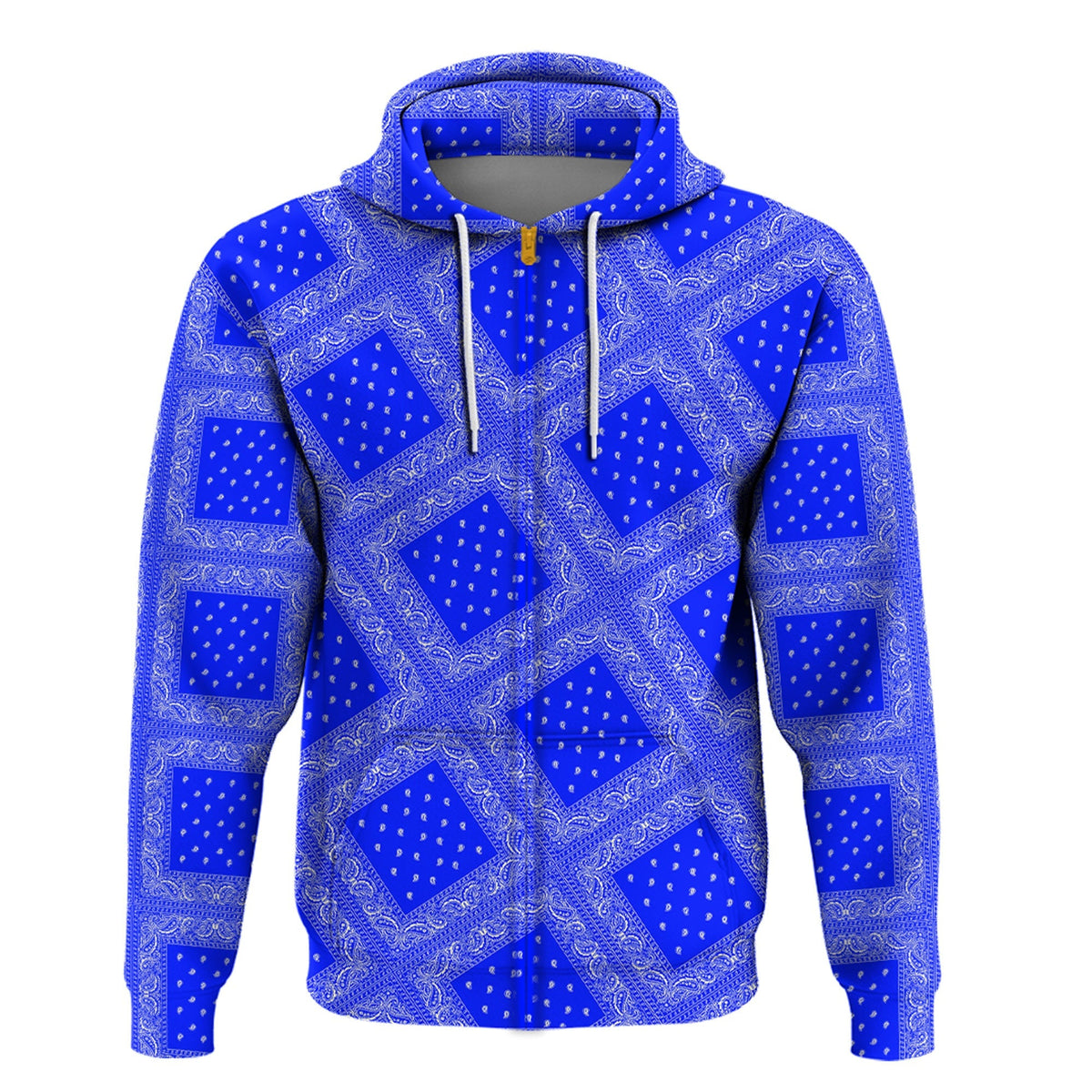 Paisley Bandana Pattern Seamless Blue Hoodie Ver.02 RLT13 - Wonder Print Shop