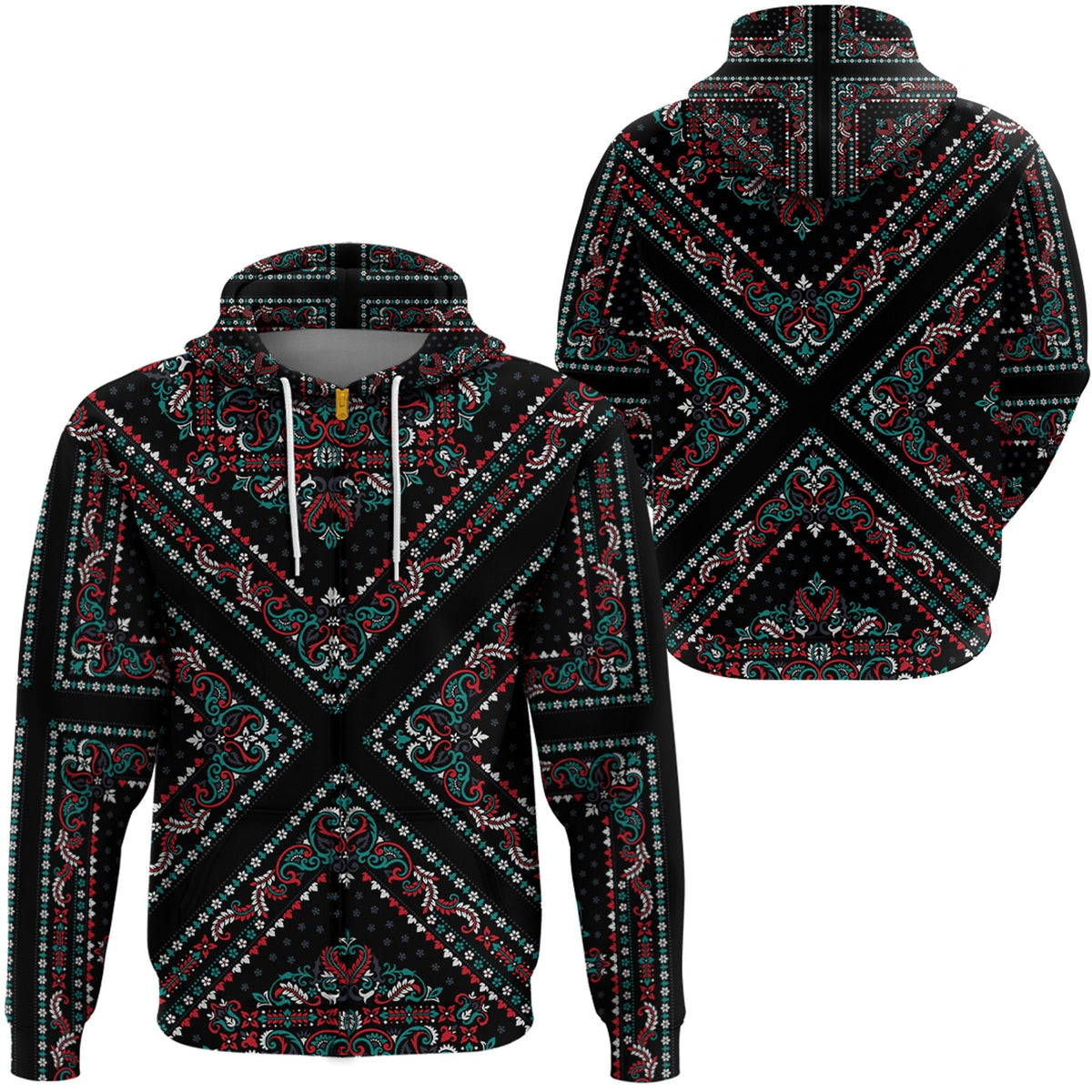 Paisley Bandana Hoodie Pattern Seamless Ver.86 RLT13 - Wonder Print Shop