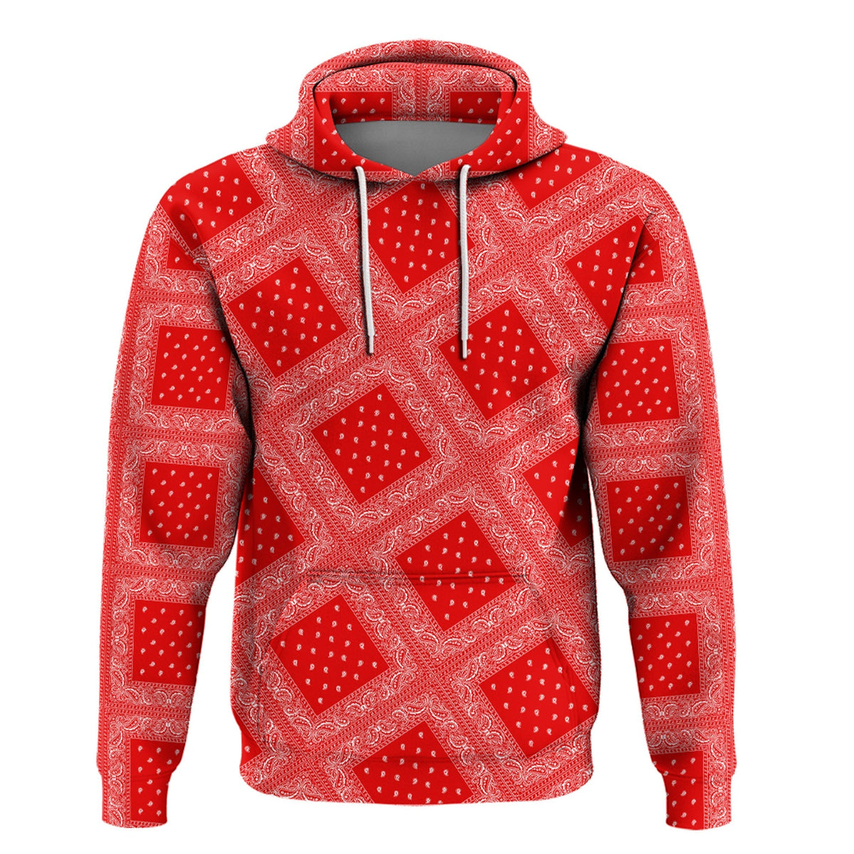 Paisley Bandana Hoodie Pattern Seamless Red RLT13 - Wonder Print Shop