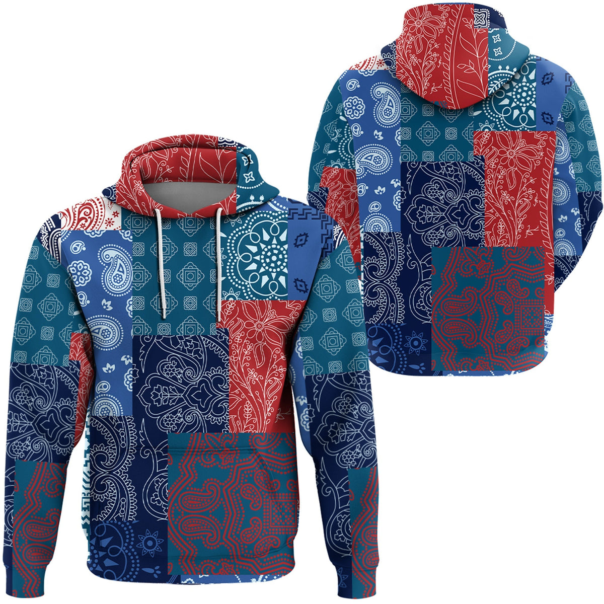 Paisley Bandana Hoodie Pattern Seamless Ver.63 RLT13 - Wonder Print Shop