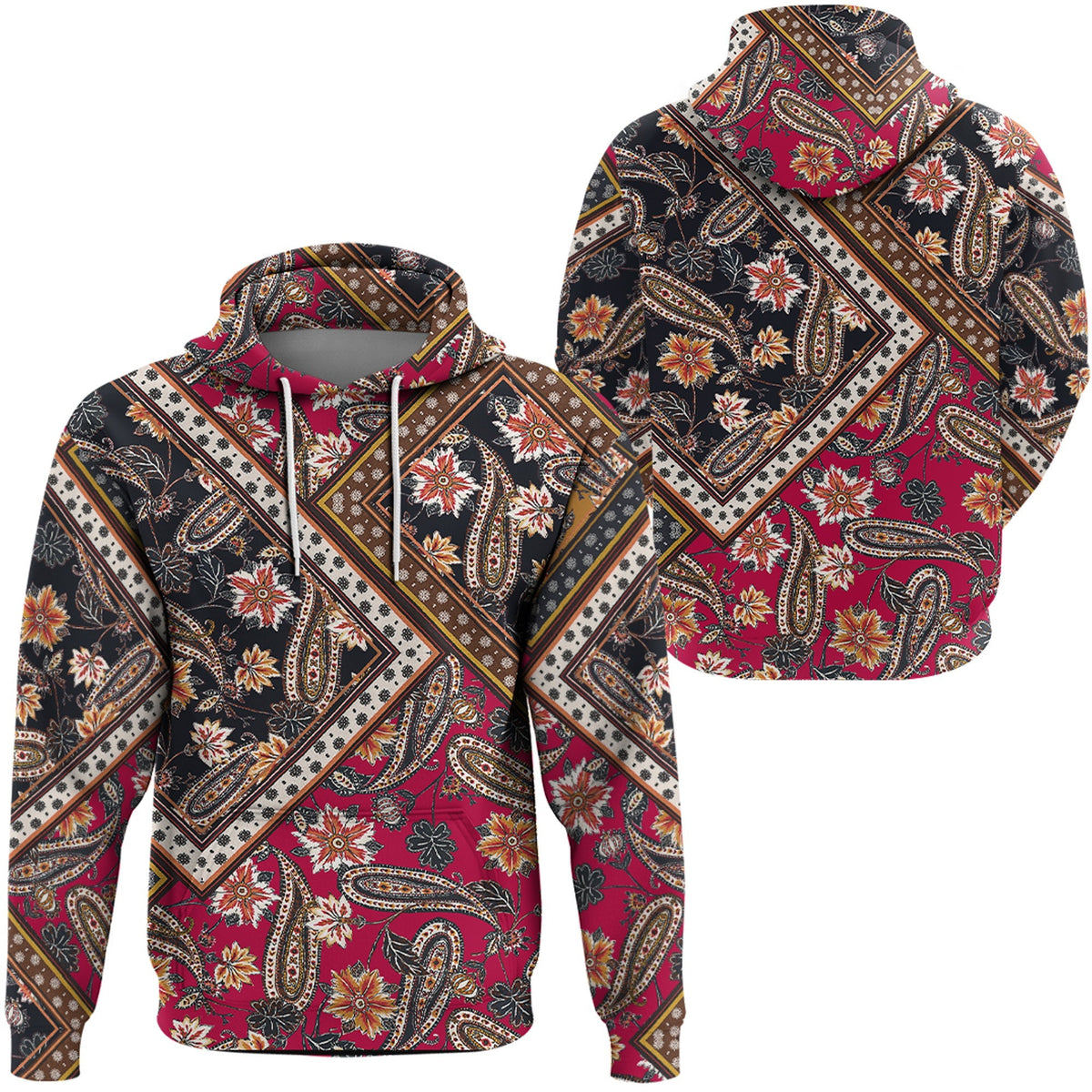 Paisley Bandana Hoodie Pattern Seamless Ver.85 RLT13 - Wonder Print Shop