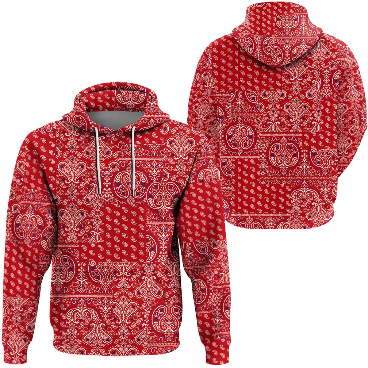 Paisley Bandana Hoodie Pattern Seamless Ver.55 RLT13 - Wonder Print Shop