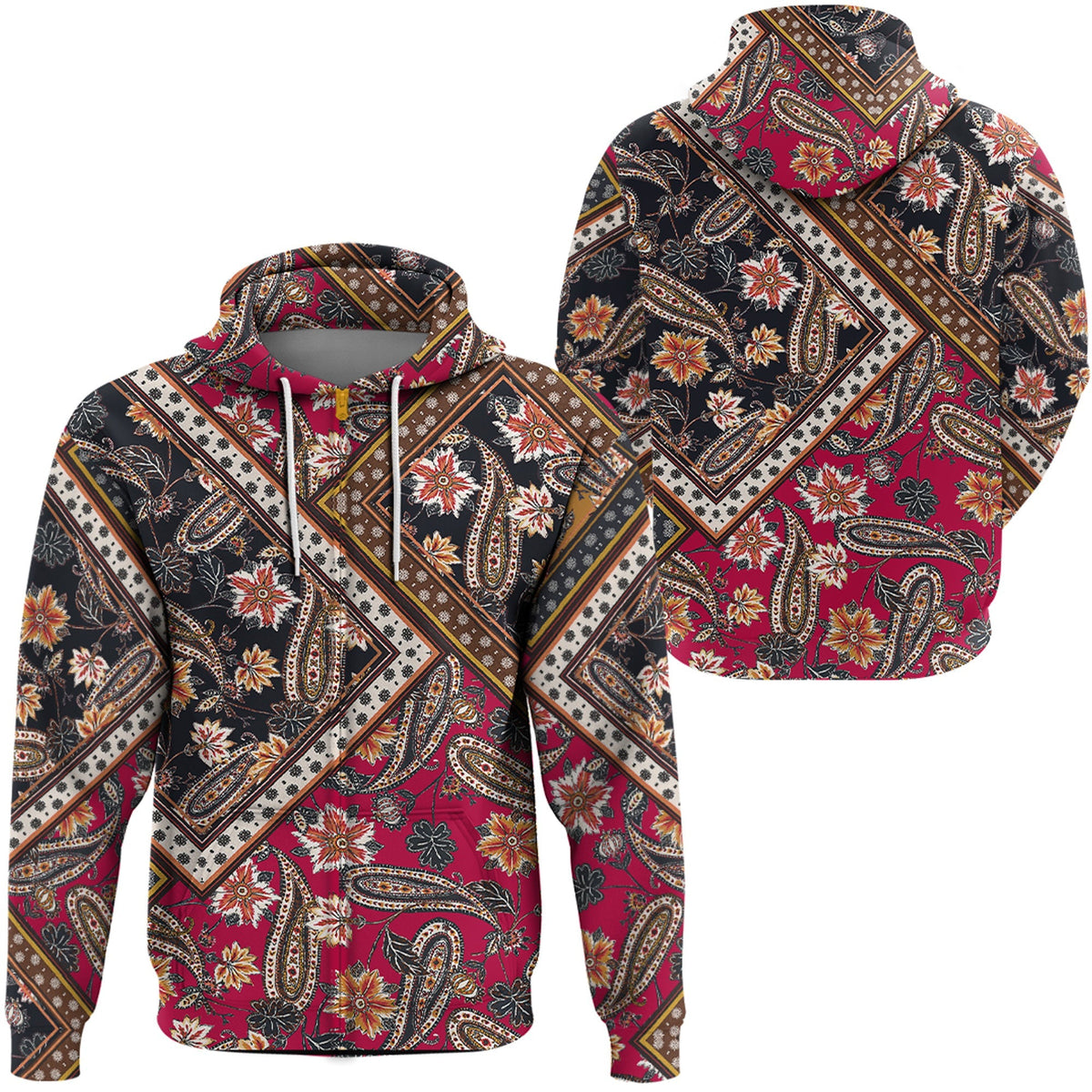 Paisley Bandana Hoodie Pattern Seamless Ver.85 RLT13 - Wonder Print Shop