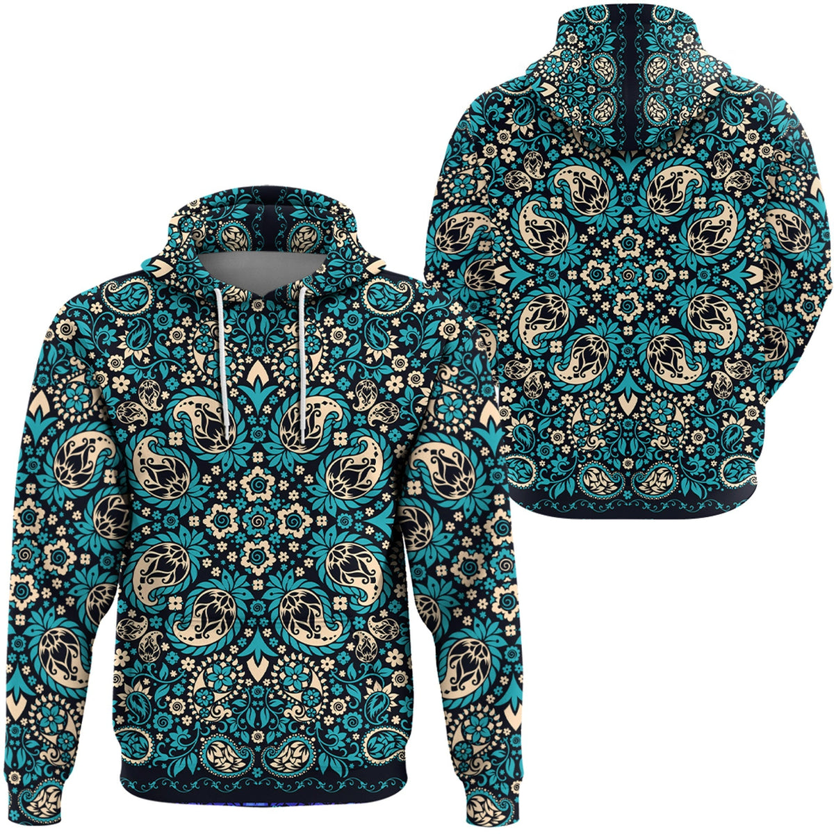 Paisley Bandana Hoodie Pattern Seamless Ver.83 RLT13 - Wonder Print Shop