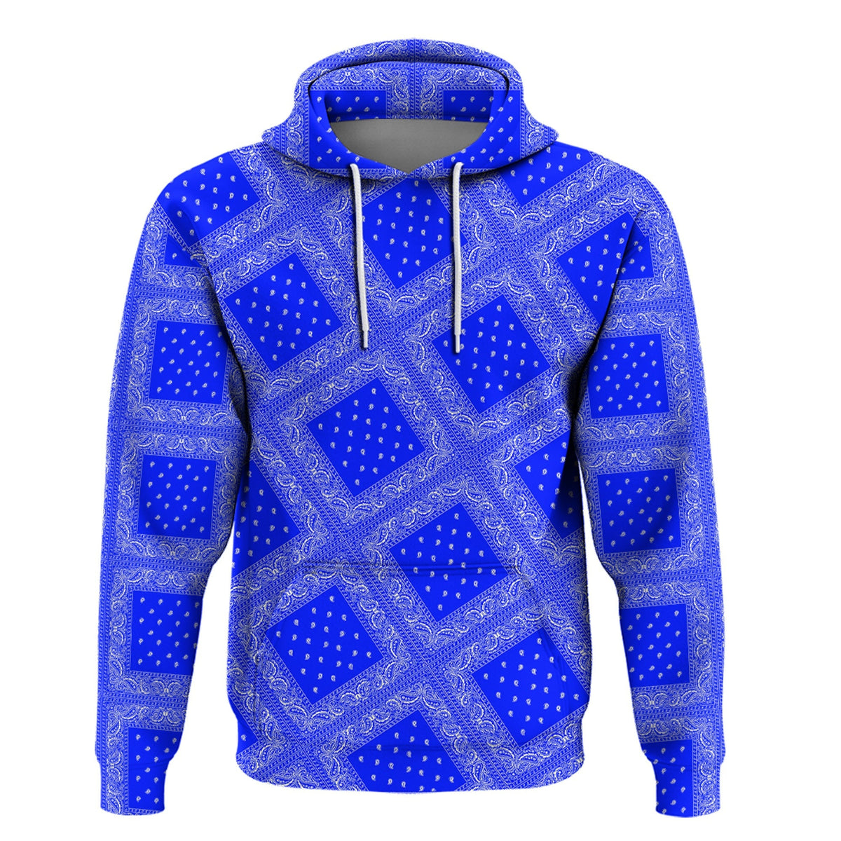Paisley Bandana Pattern Seamless Blue Hoodie Ver.02 RLT13 - Wonder Print Shop