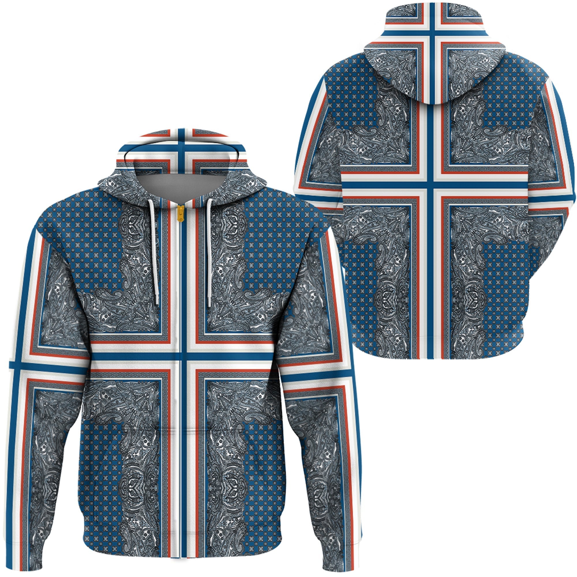 Paisley Bandana Hoodie Pattern Seamless Ver.80 RLT13 - Wonder Print Shop