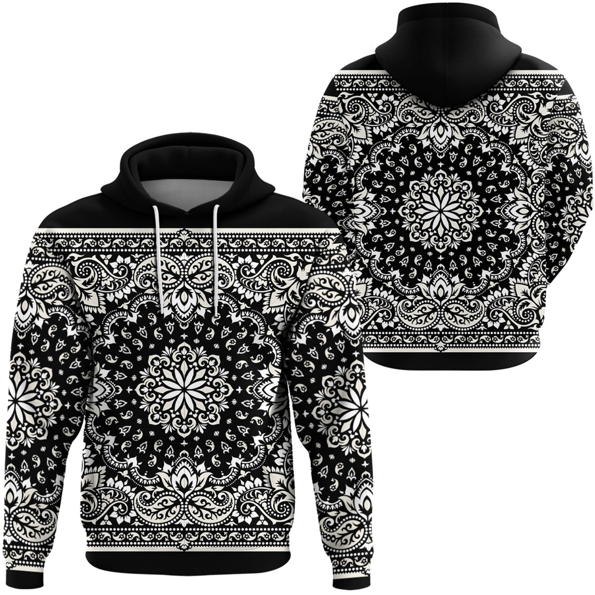 Paisley Bandana Hoodie Pattern Seamless Ver.62 RLT13 - Wonder Print Shop