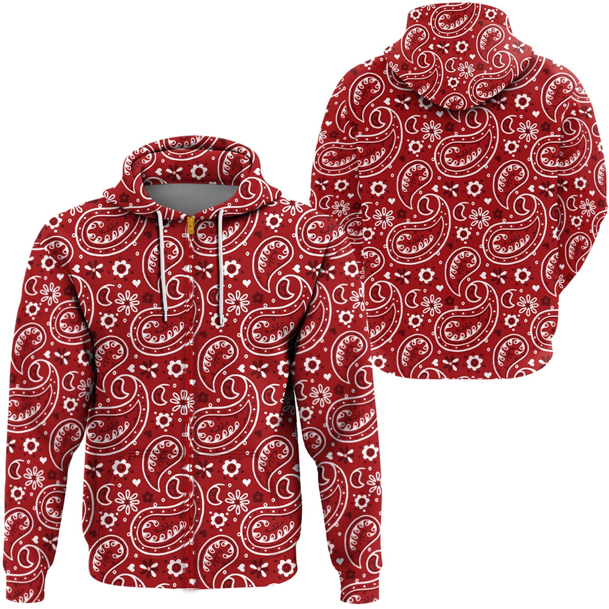 Paisley Bandana Hoodie Pattern Seamless Ver.65 RLT13 - Wonder Print Shop