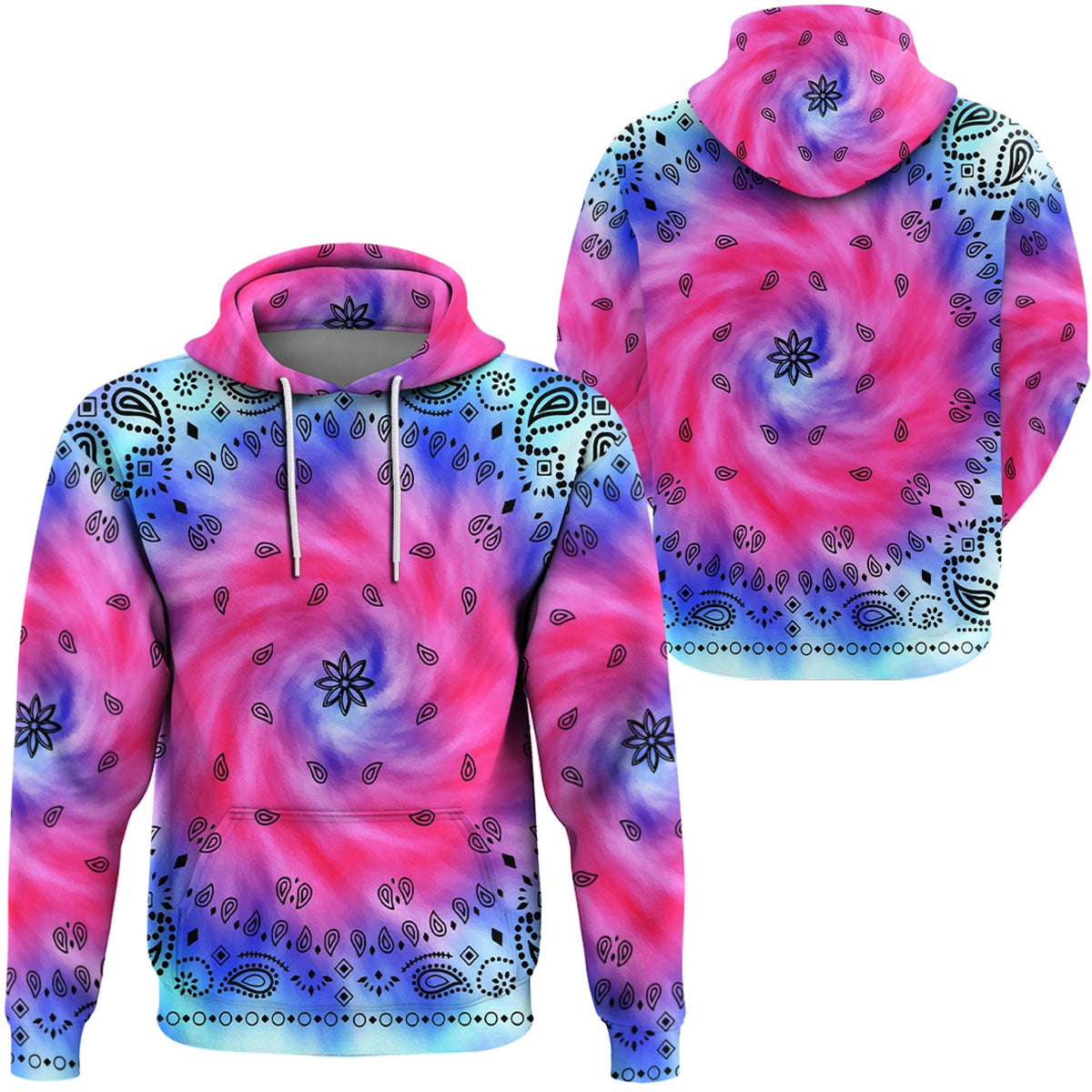Paisley Bandana Hoodie Pattern Seamless Ver.45 RLT13 - Wonder Print Shop