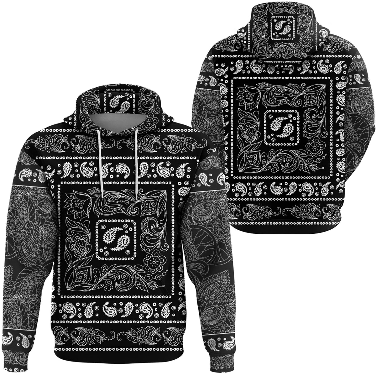Paisley Bandana Hoodie Pattern Seamless Ver.54 RLT13 - Wonder Print Shop