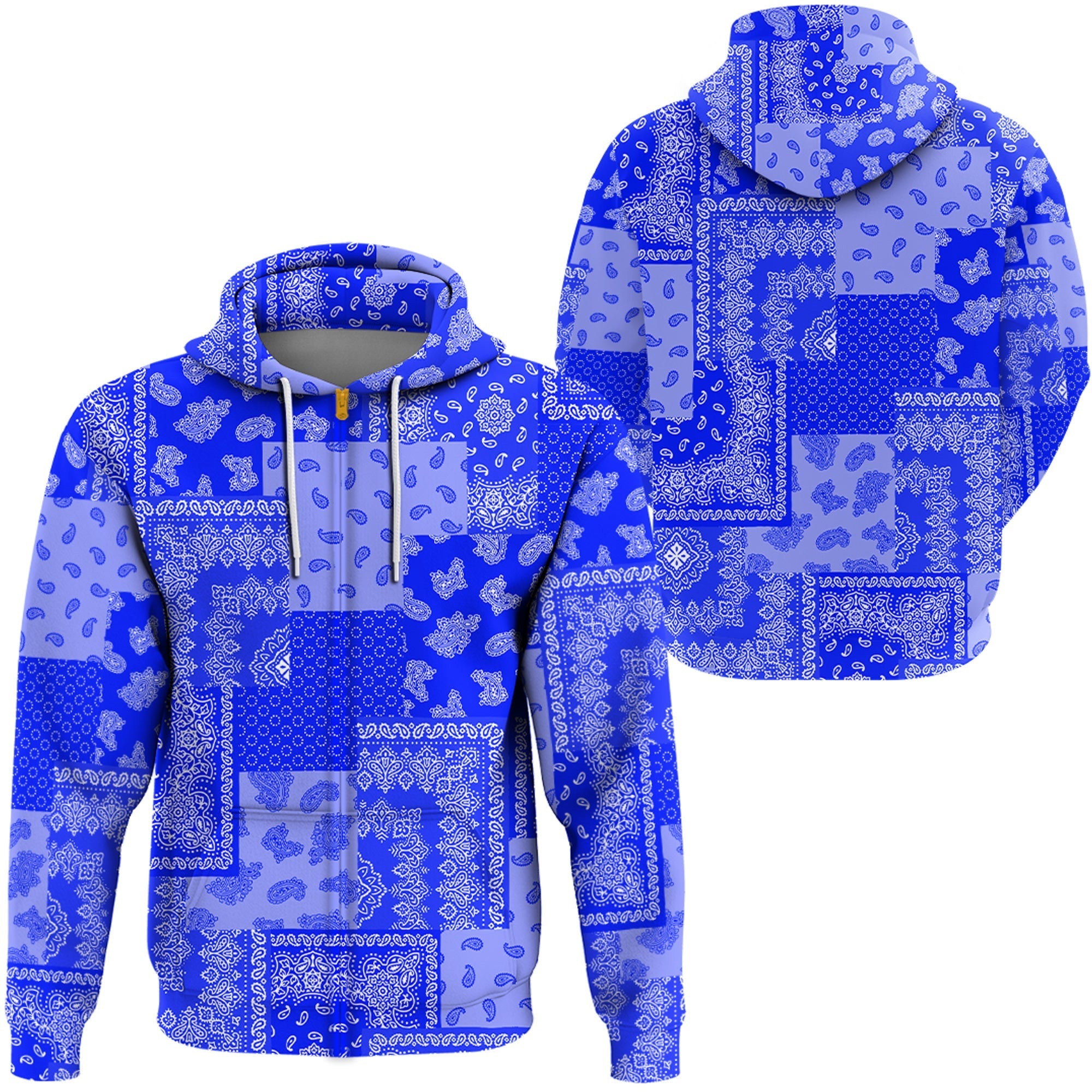 Paisley Bandana Pattern Seamless Blue Hoodie RLT13 - Wonder Print Shop