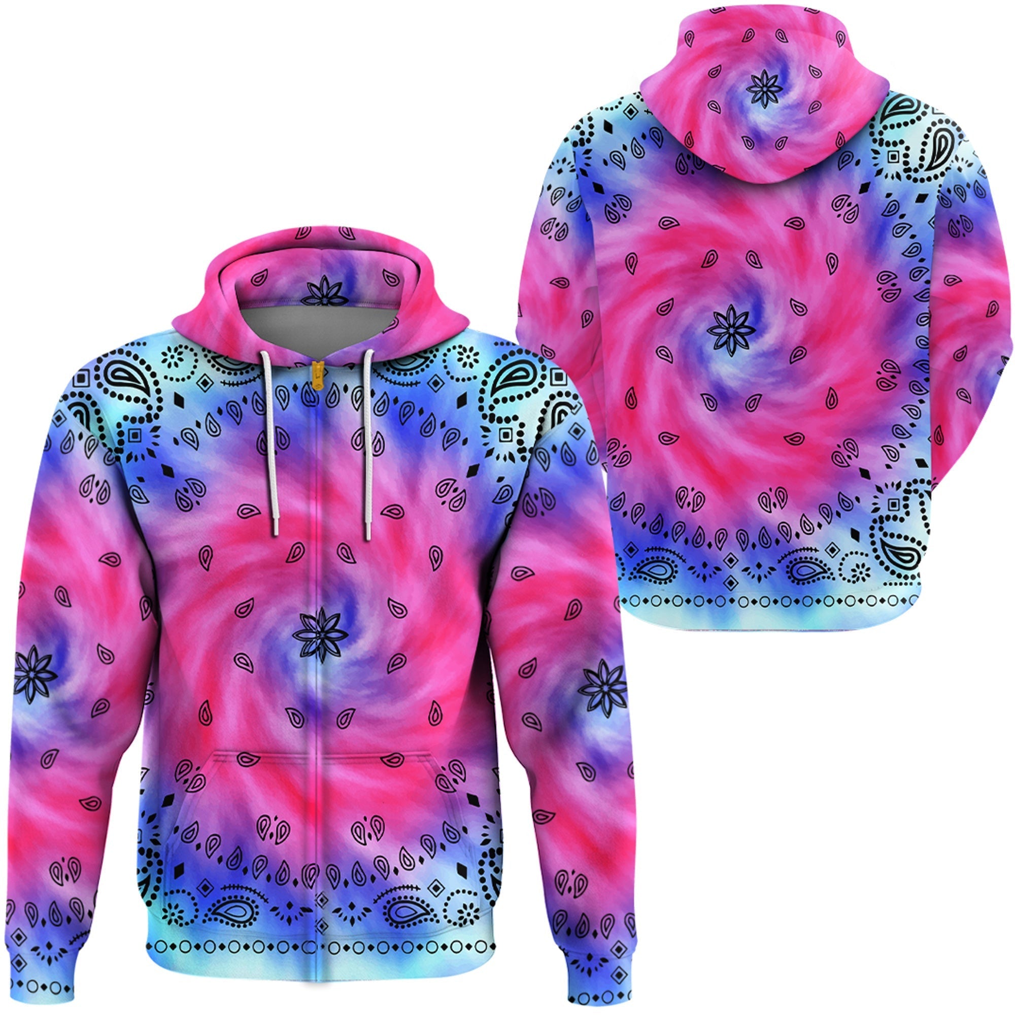 Paisley Bandana Hoodie Pattern Seamless Ver.45 RLT13 - Wonder Print Shop