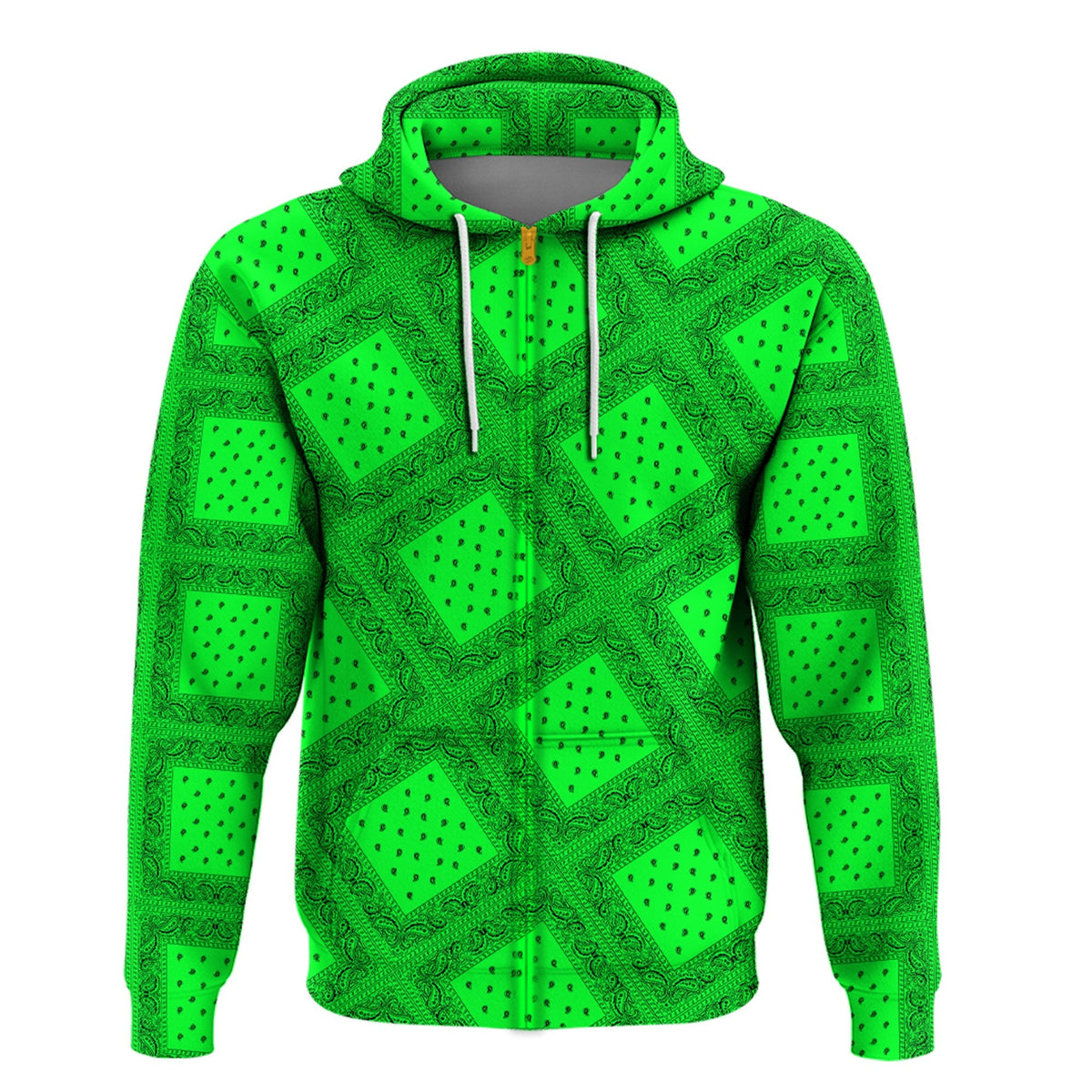 Paisley Bandana Pattern Seamless Green Hoodie RLT13 - Wonder Print Shop