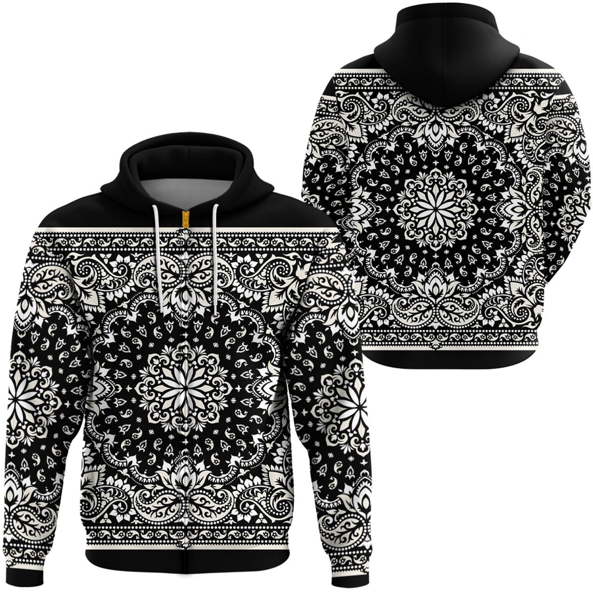 Paisley Bandana Hoodie Pattern Seamless Ver.62 RLT13 - Wonder Print Shop
